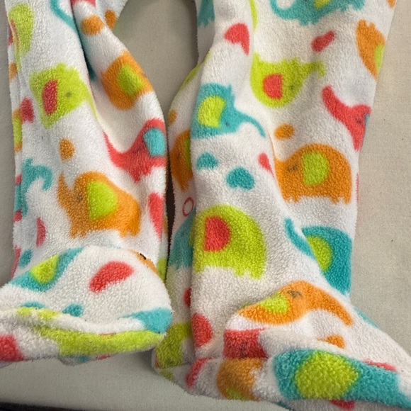 Baby Mode - Colorful Fleece Onesie Sleeper with Elephant Print - Picture 3 of 4